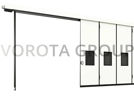 Откатные противопожарные ворота 4500x2500 белые