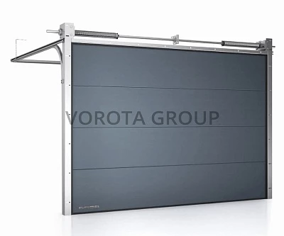 Секционные ворота для гаража Alutech серые 2600x2300