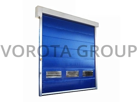 Промышленные ворота секционные синие 2000x2335